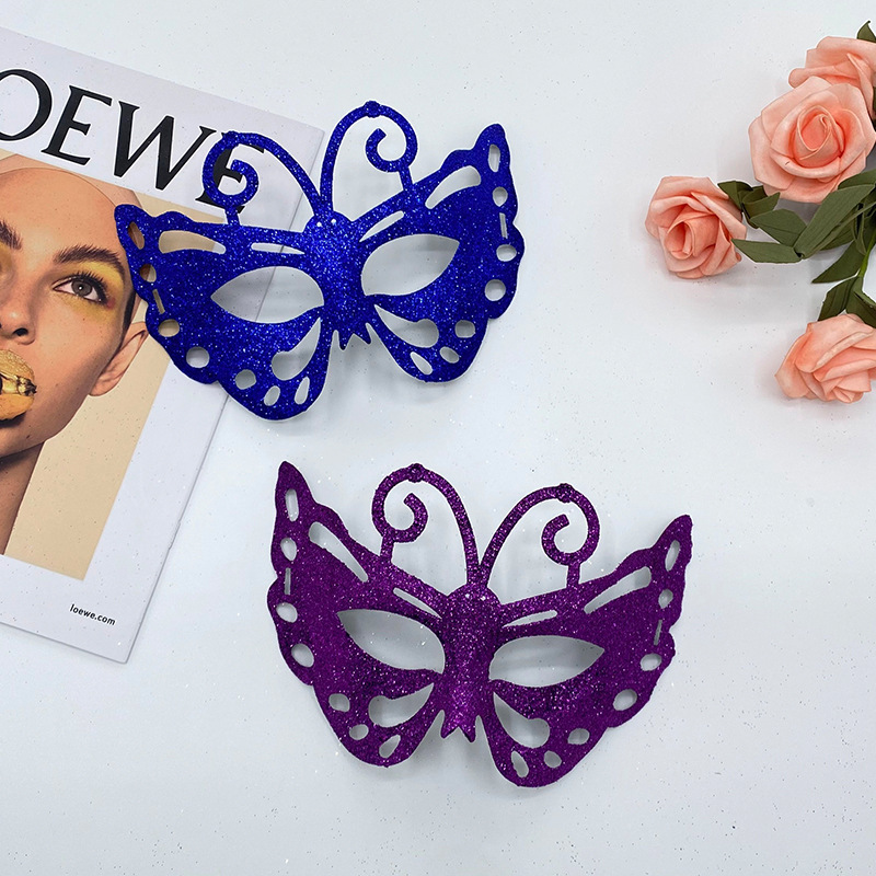 2025 Amazon nuevo carnaval europeo y americano polvo agujero conjunto de máscaras combinadas máscaras de baile de maquillaje