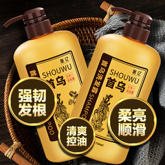 廠家批發何首烏黑靈芝洗髮膏滋潤植萃洗髮露側柏葉生薑洗髮水