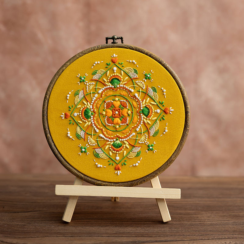 Mandala Bordado Diy Hecho a mano Material de bordado tridimensional europeo Paquete de ropa Bordado Su Bordado Meditación