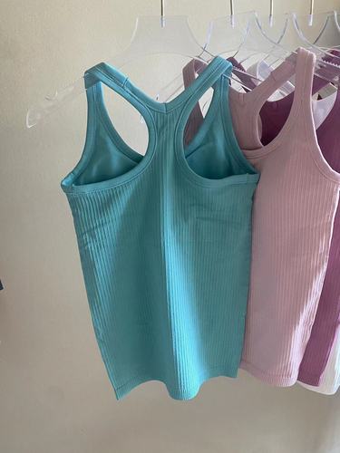 Especially easy to wear, closes the secondary breasts, long yoga vest, seamless knitted push-up sexy high-elastic slim fitness vest