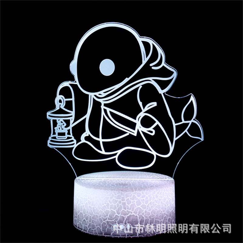 最终幻想3D小夜灯冬贝利怪兽七彩渐变情人节生日礼品触摸遥控台灯