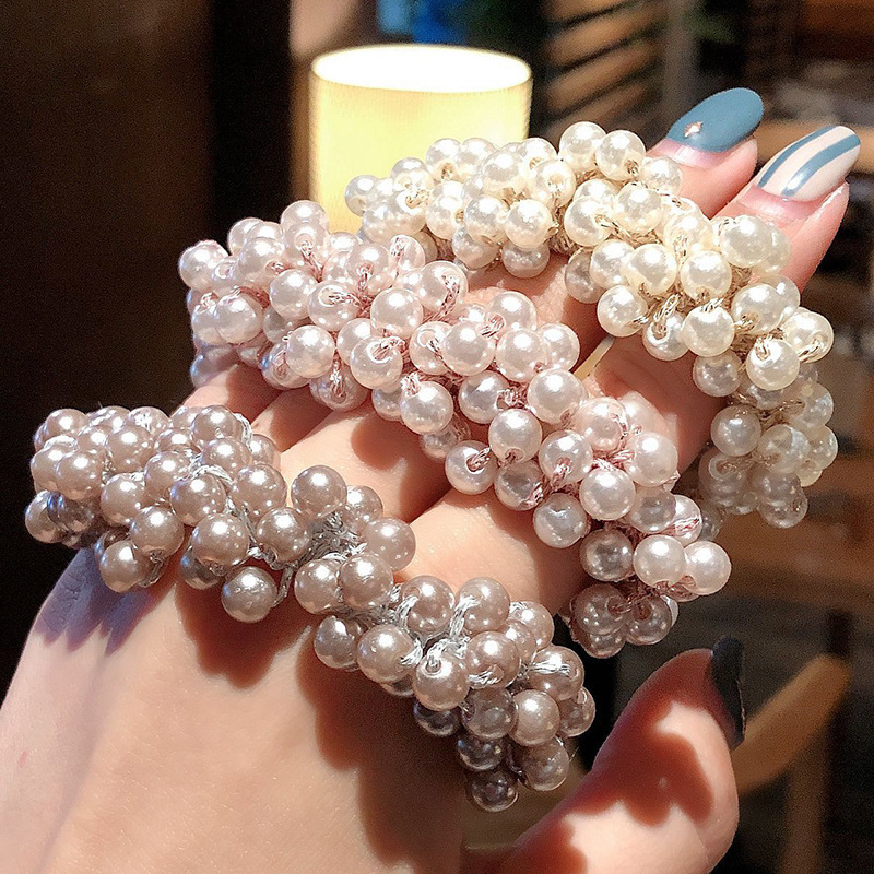 Mori chica fresca hecha a mano con cuentas de perlas diadema estilo coreano Internet celebridad personalizada banda de pelo pulsera de doble uso diadema al por mayor