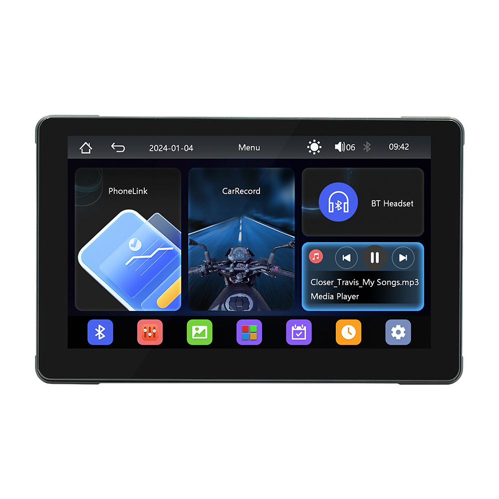 Procesamiento personalizado de 7 pulgadas motocicleta portátil registrador de conducción carplay HD pantalla IPS navegación impermeable