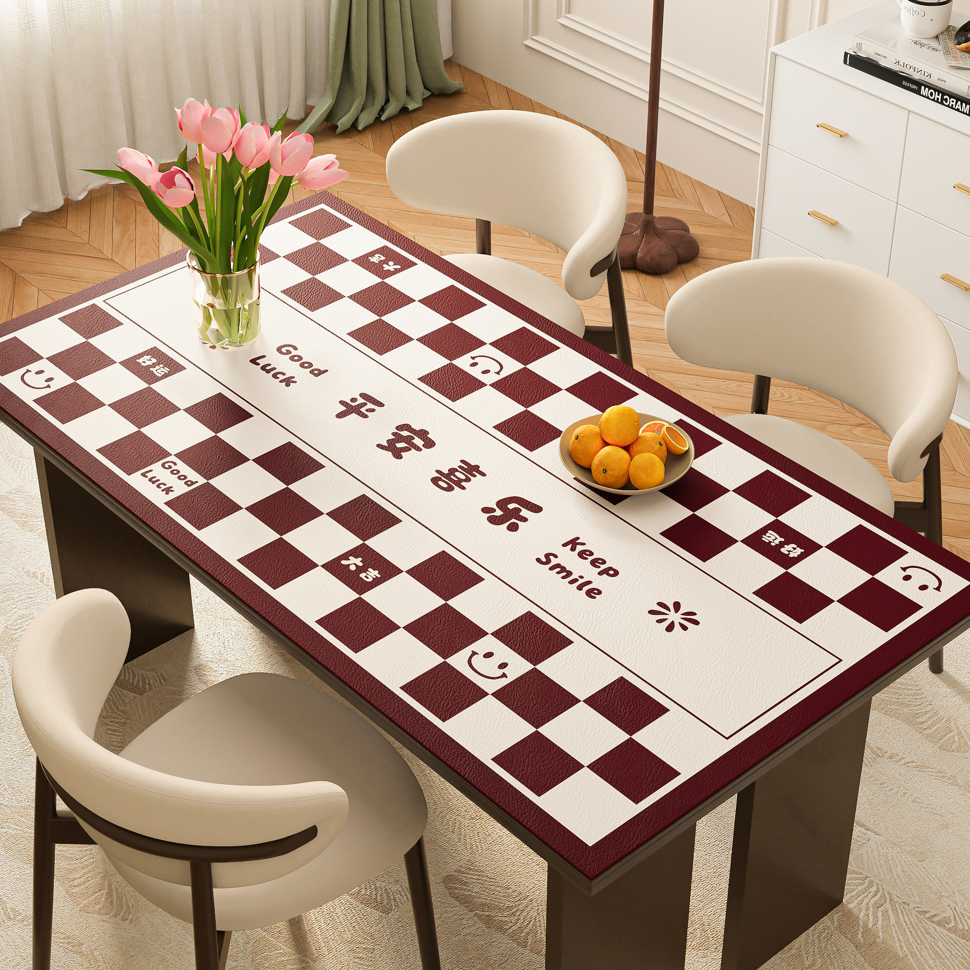 Atmosfera de Año Nuevo almohadilla de mesa impermeable a prueba de agua a prueba de aceite sin lavable mantel de mesa 2025 nuevo almohadilla de mesa de té almohadilla de protección de escritorio