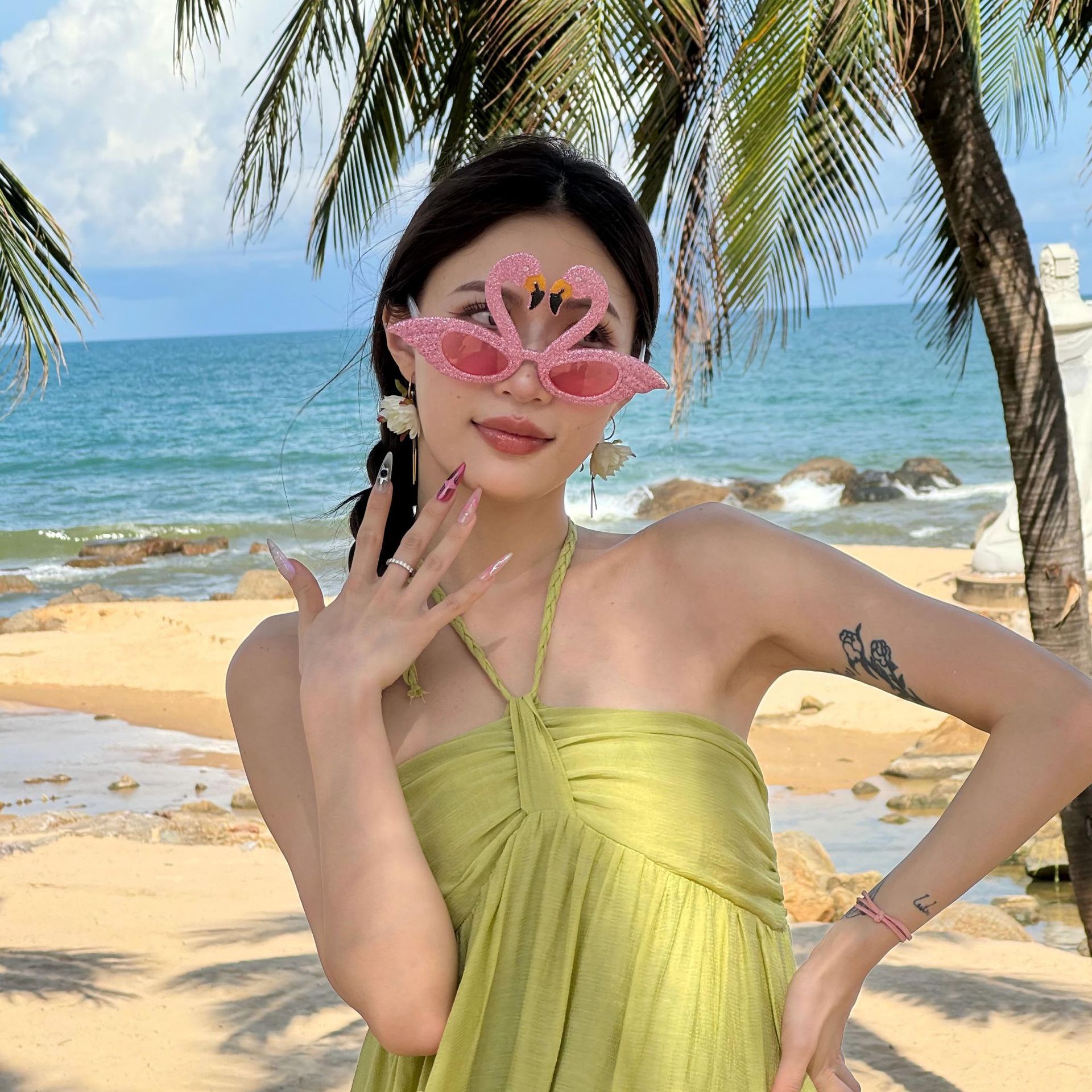 Gafas de Fiesta con Temática Hawaiana, ABS, Divertido, Decorativo, para Fiestas en la Playa y Festivales de Música