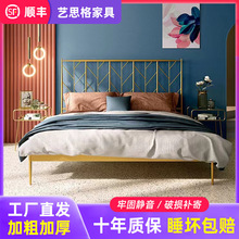 外贸多功能铁架床双人床加固加粗加厚钢架床卧室铁艺床架双人床架