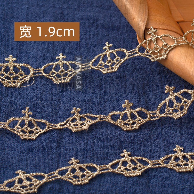 hilo de oro bordado soluble en agua rosa oro encaje encaje DIY ropa hecha a mano lolita accesorios fabricantes al por mayor