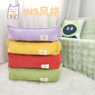 Ins Fabric Pet Sofa Pet Kennel Printed Warm Cat Kennel Kennel Pet Bed Scratch Resistant Cartoon Pet Kennel