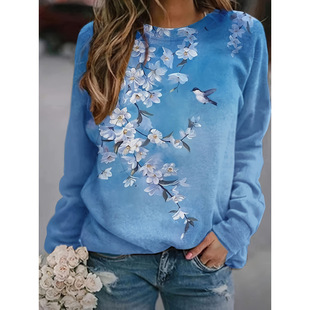 A 41539 Printed slim women's long sleeve tee ӡ������Ůʿ�L