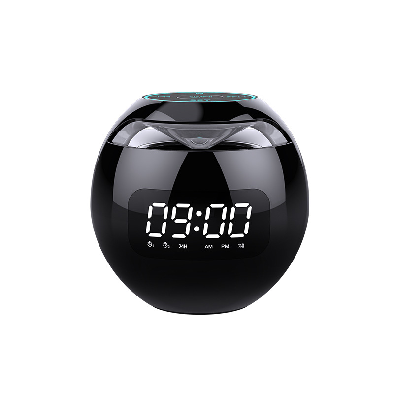 Transfronterizo reloj colorido atmósfera Bluetooth altavoz mini portátil hogar Tarjeta de bola pequeña pistola de acero equipo de audio