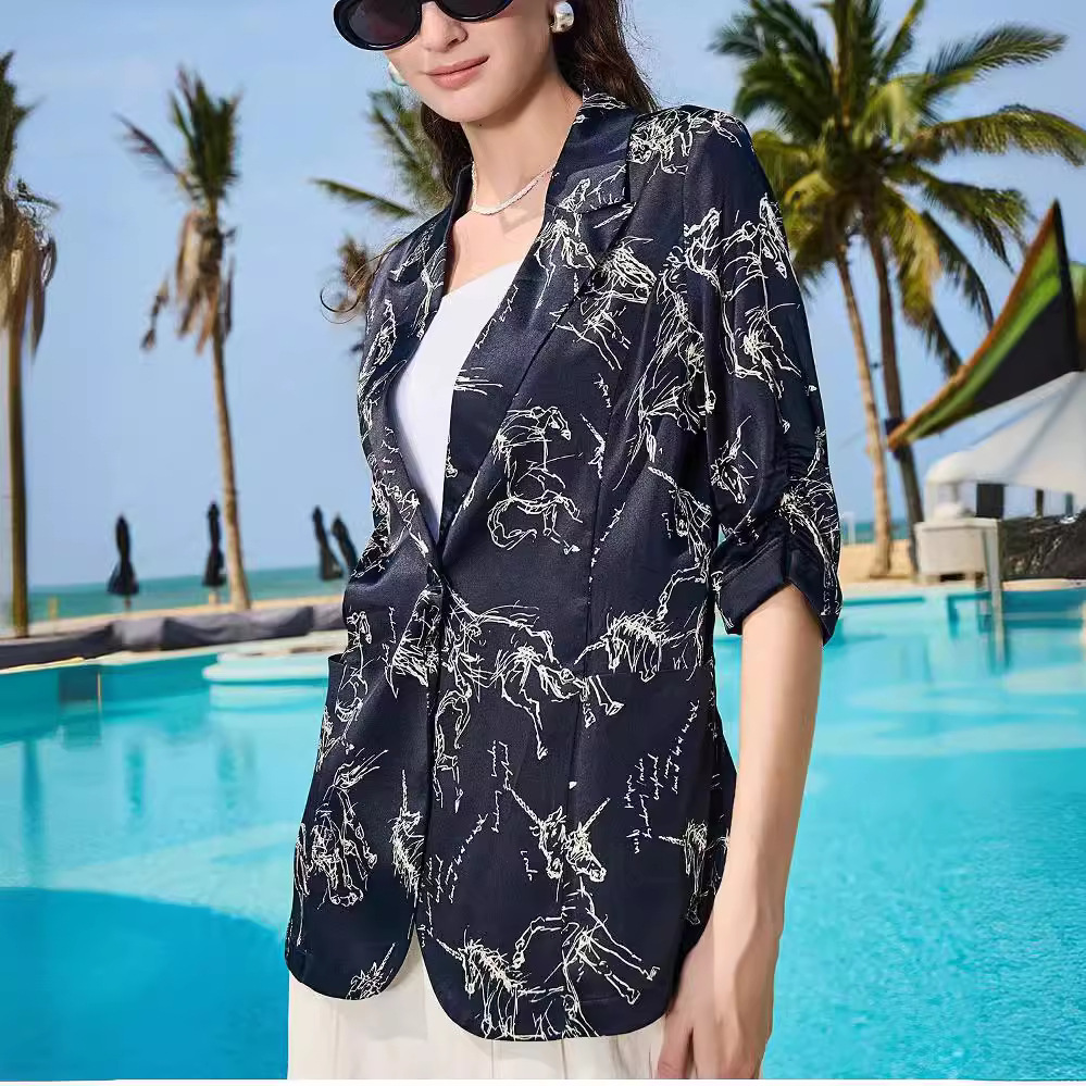 Silk elegant classic suit jacket
