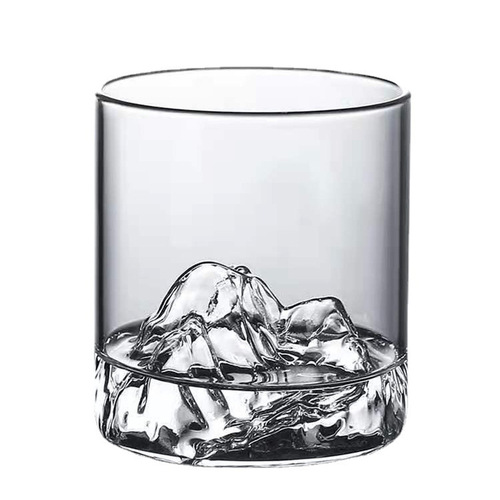 富士山玻璃茶杯藏山复古酒杯日式水杯耐高温玻璃杯厂家批发