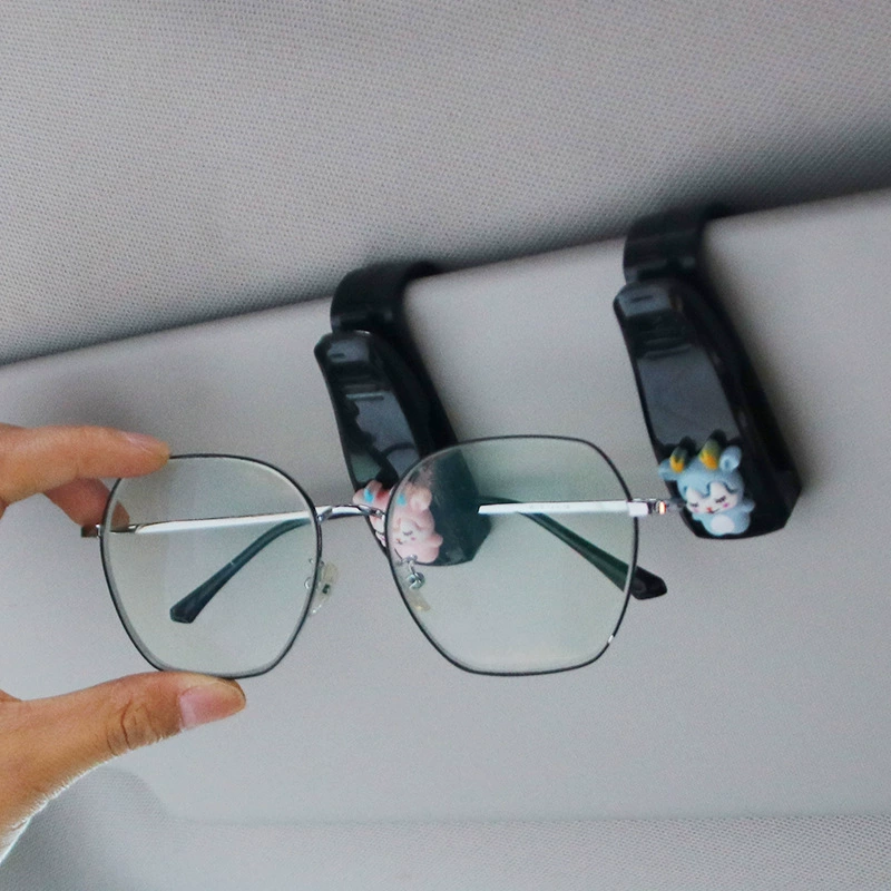 Держатель для очков в машину, зажим для очков на солнцезащитный козырек, магнитный многофункциональный аксессуар для автомобиля с мультяшным дизайном, необходимый для транспортных средств