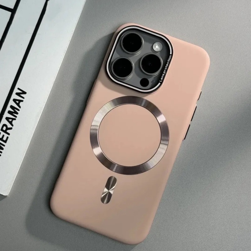 iPhone17対応、クロスボーダー対応、マットな肌触り、細い円形マグネット吸着式スマホケース、Apple16対応、無地PC素材、耐衝撃、高級感|undefined