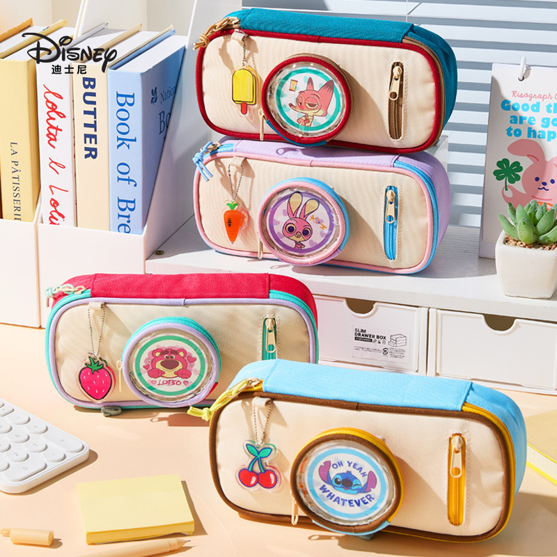 Disney adorable bolsas coreanas bolsas de lápiz de alta capacidad caja de papelería multifuncional bolsas de papelería de estudiantes