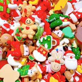 树脂饰品配件批发diy配件手工材料鞋扣帽子奶油胶贴片圣诞福袋