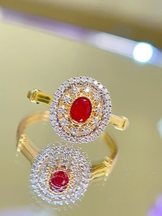 18K Gold Natural High-Quality High-End Jewelry, Beautiful Ruby Ring Jewelry, Tiktok Wholesale Generation
