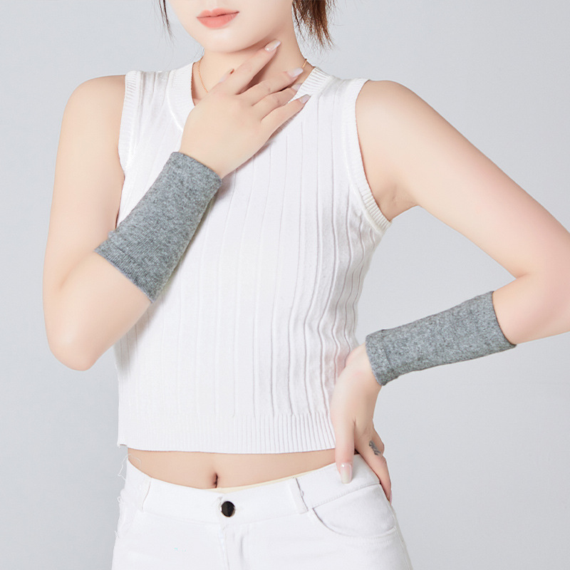 秋冬カシミヤウールベルベット腕保温男女手首カバー関節ニット保温厚防寒通気運動
