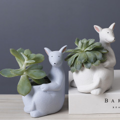 Nordic cross-border gardening succulent cartoon ceramic pot cute animal plant pot desktop cactus plant pot