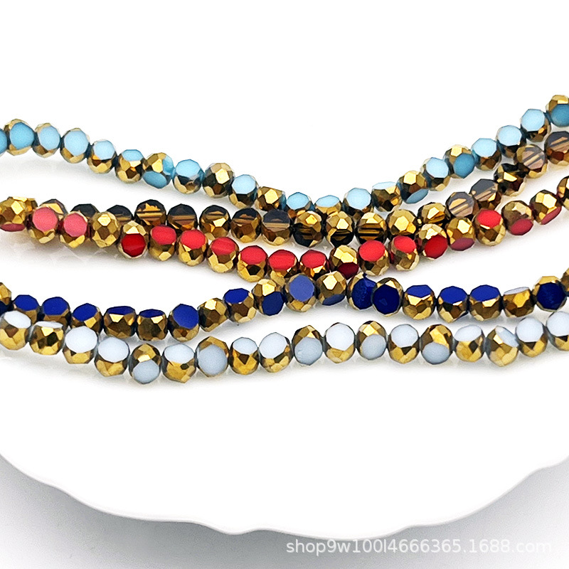 Glass beads with rhinestones