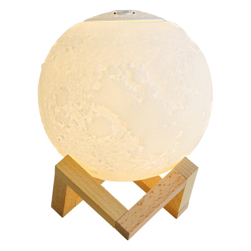 Humidificador Luz de Luna USB de Escritorio｜Lámpara Nocturna Creativa con Niebla Cálida