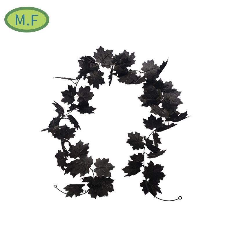 Hoja de arce artificial ratán Halloween adornos hojas artificiales artificial verde planta pared Amazon Acción de Gracias decoración colgante de pared