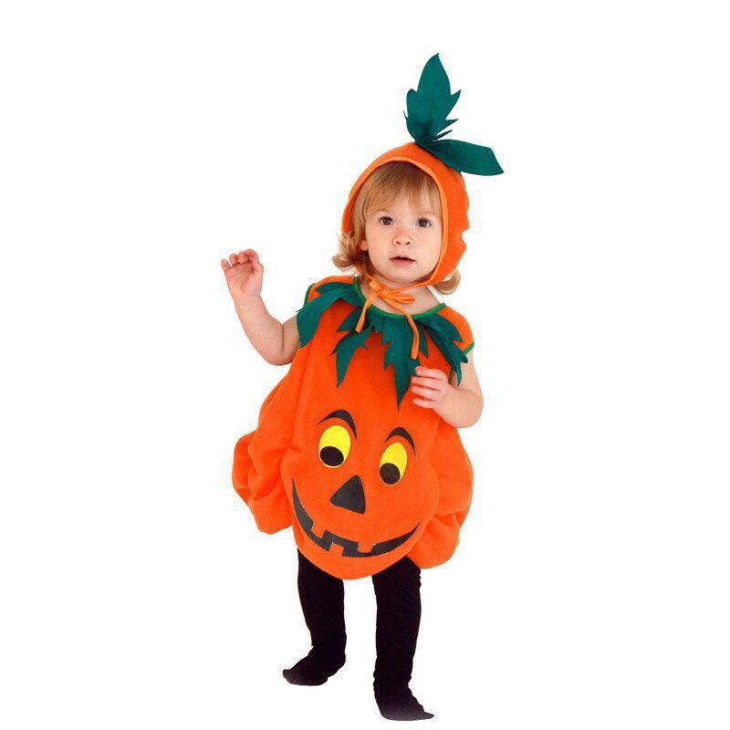 国境を越えた子供ハロウィーンカボチャ服装赤ちゃんコスプレスタイル衣装かわいいカボチャ赤ちゃん服装|undefined