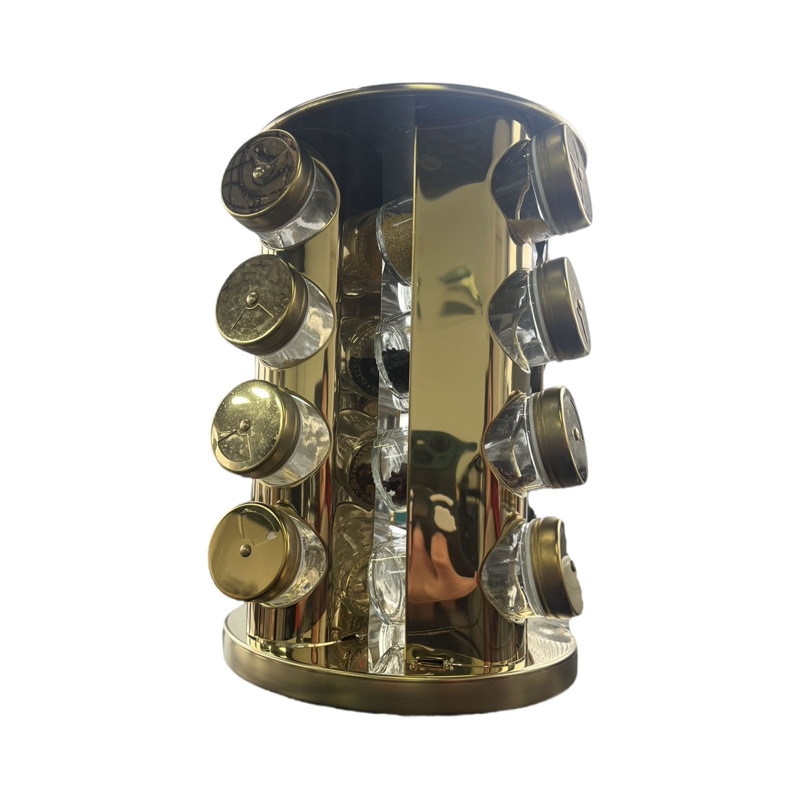 Botella doméstica multicapa de acero inoxidable para parrilla con condimento de rotación de 360 grados, estante de almacenamiento de especias de cocina