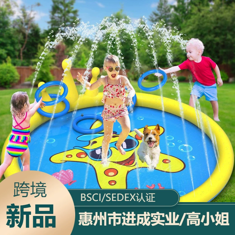 Производитель новый pvc надувной бросок кольцо разбрызгивания воды коврик на открытом воздухе водная игрушка Crown брызги игры коврик