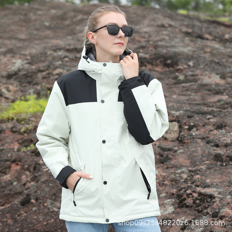 冬の屋外一体の厚いベルベットの前線服男女の防風防水冬の卸売りカスタム印字|undefined