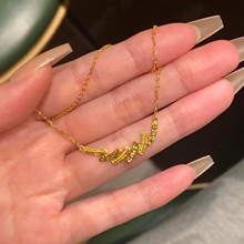沙金碎冰冰海浪六条项链女仿真黄金小众轻奢高级感锁骨链久不掉色