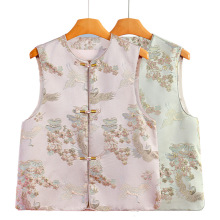 新中式马甲背心女唐装春秋新款外套国风妈妈秋装马夹坎肩外搭上衣