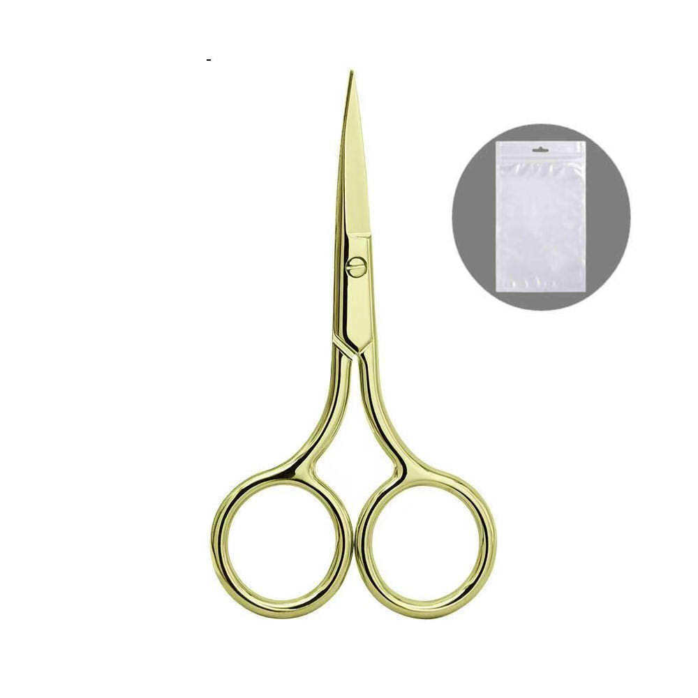 Juego de tijeras de pelo de nariz para hombres, cabeza redonda, afeitado de acero inoxidable, limpieza de fosas nasales, tijeras pequeñas manuales para mujeres