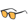 Square fashionable trend yellow retro sunglasses suitable for men and women, high quality glasses, internet celebrity