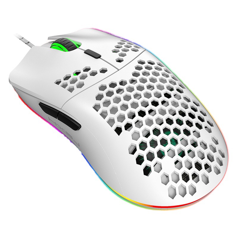 Ligero hueco ratón agujero RGB luminoso soporte apagar la luz 6 teclas programable soporte varios juegos