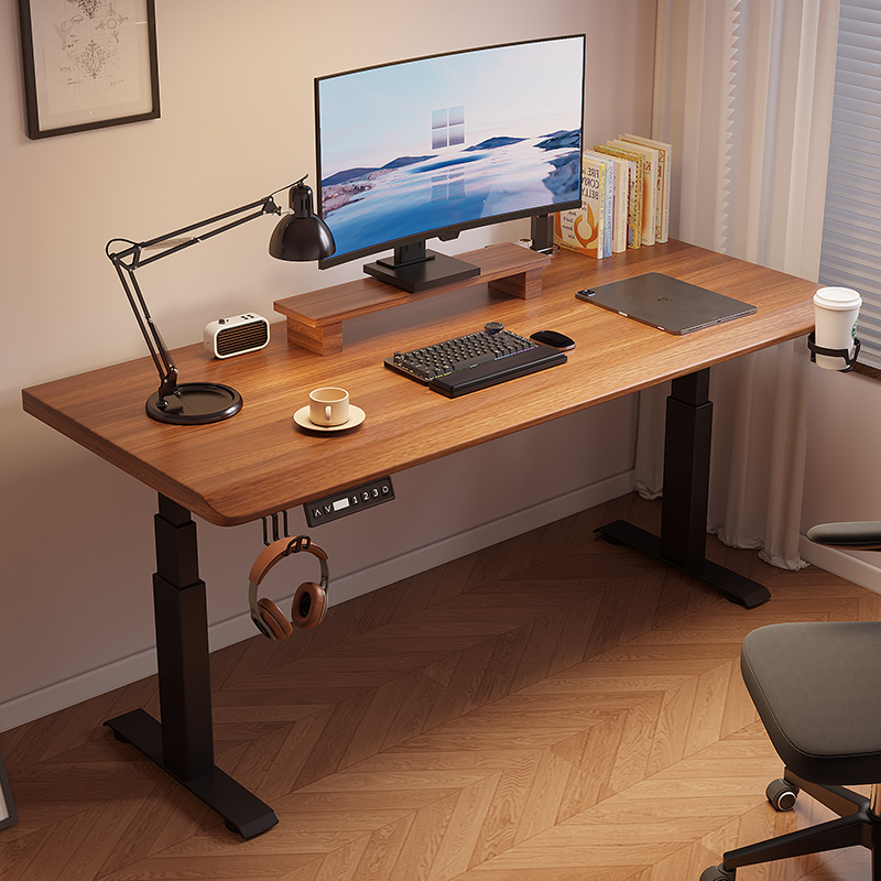 Solid Wood Electric Lift Table Computer Table Study Table Desk Home Office Desk E-Sports Table Liftable Workbench
