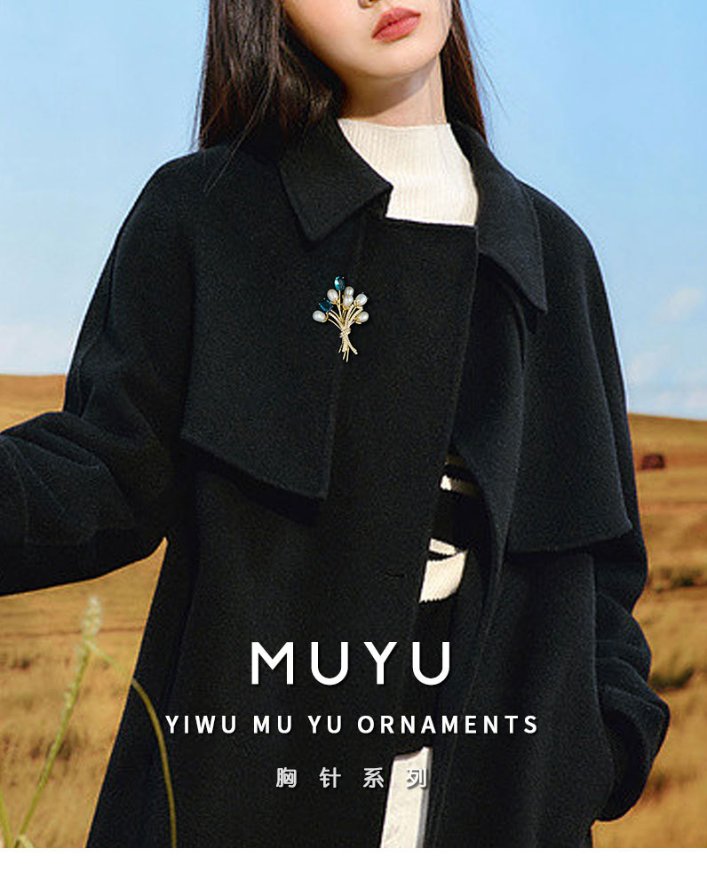 高级感淡水珍珠花束胸针时尚优雅告白气球胸花奢华大气