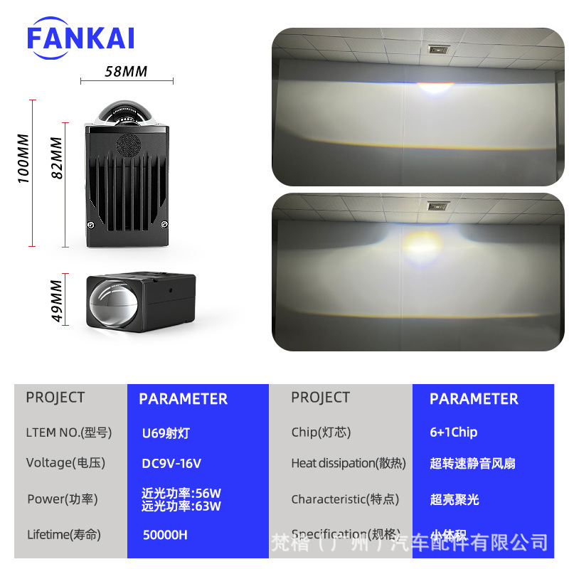 U69 LED Spotlight 63W de alta potencia ultra brillante lejos y cerca de todo un automóvil motocicleta vehículo todoterreno transformación del techo Spotlight