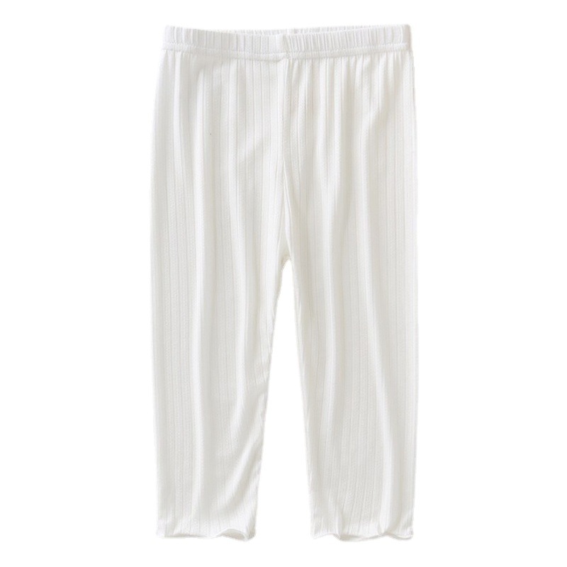 Children's Cropped Pants 2026 American Cotton Jacquard Summer Thin Cool Breathable Korean Style Pants Girls' Leggings