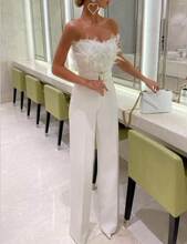 Sexy feather tube top high waist jumpsuit ԸëĨBwѝ