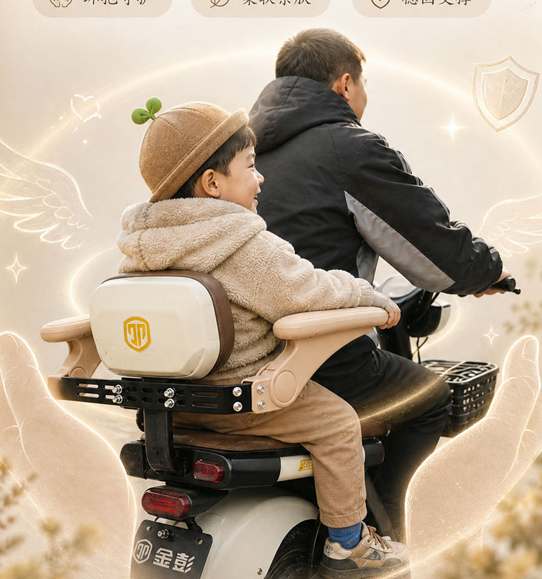 New electric motorcycle child seat safety armrest, rear-mounted universal scooter seat armrest protective accessory