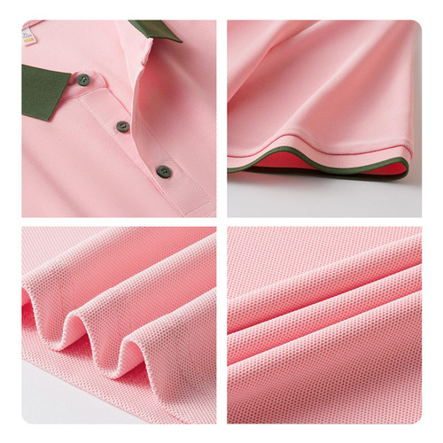 220g Color-block Collared Polo Shirt Advertising T-shirt Short-sleeve Workwear Group Uniform with Printed Logo and Embroidery