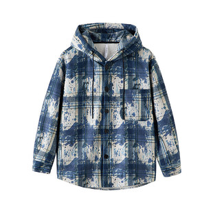 2024 winter new contrast color plaid hooded plus size casual Joker sweater coat a generation of hair