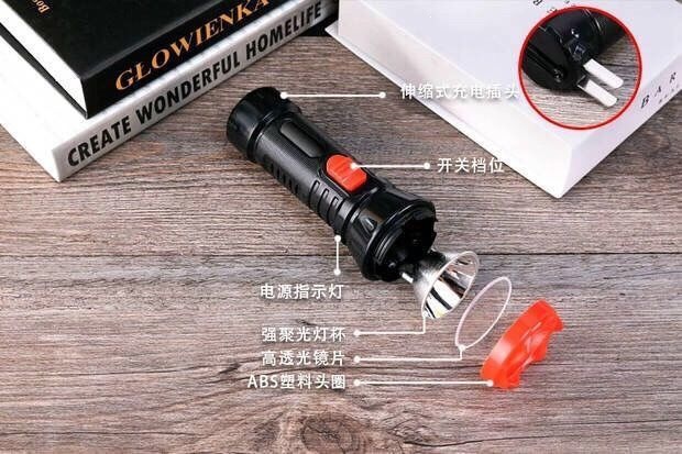 Buy one, get one free: rechargeable LED flashlight, suitable for home use, outdoor activities, nighttime illumination, and as an emergency light for fire stations, hotels, and guesthouses