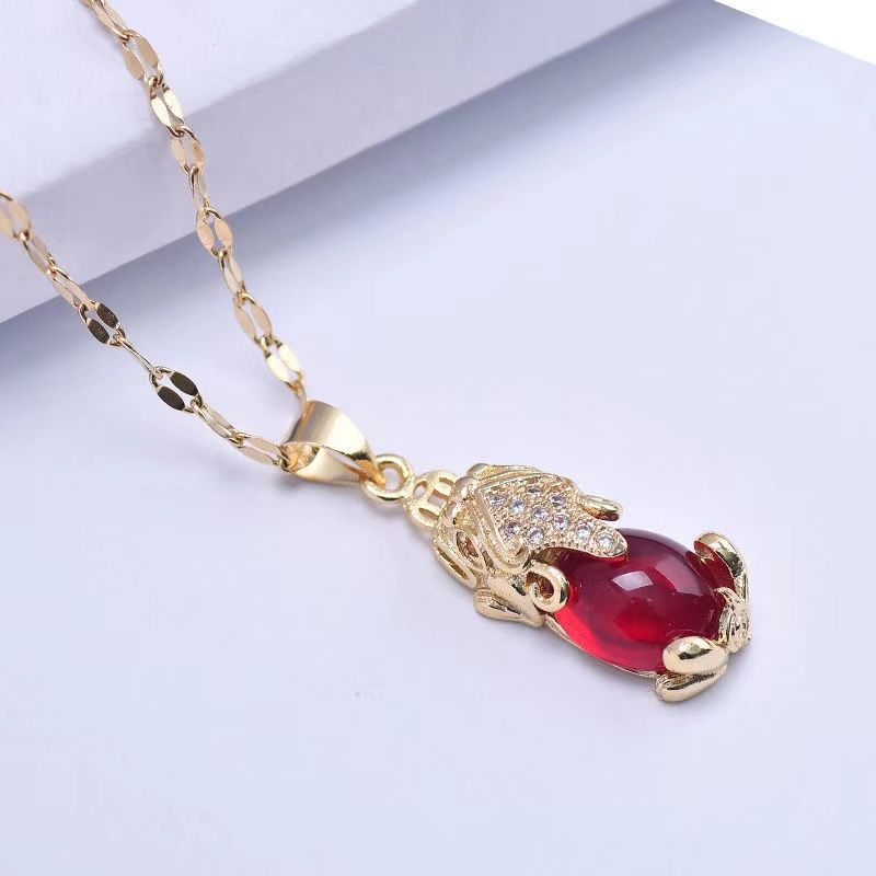 Collar de arroz rojo para mujeres minimalistas de nicho de moda nacional de moda de alta calidad de moda de moda de temperamento de la cadena de clavícula
