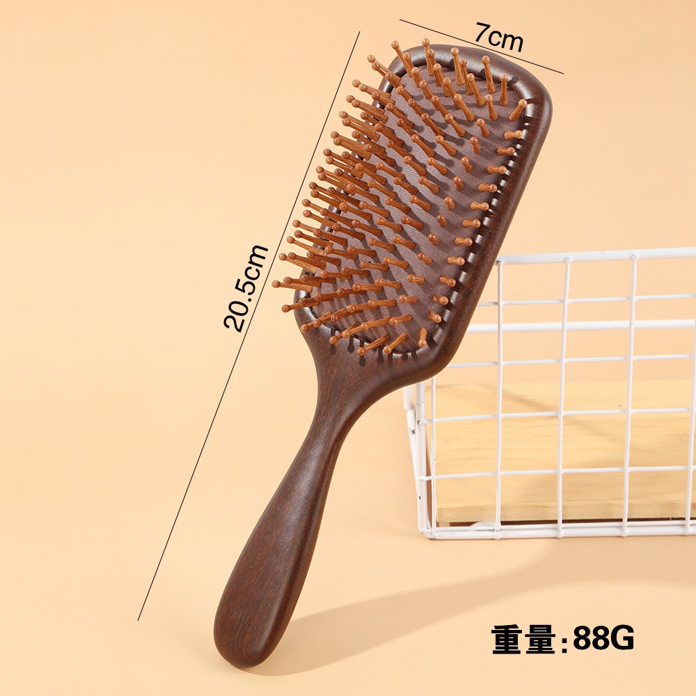 En stock de bambú Hemu peine cuidado del cabello mini bolsa de aire peine portátil de alta calidad pequeño peine de masaje para el cabello sin daño