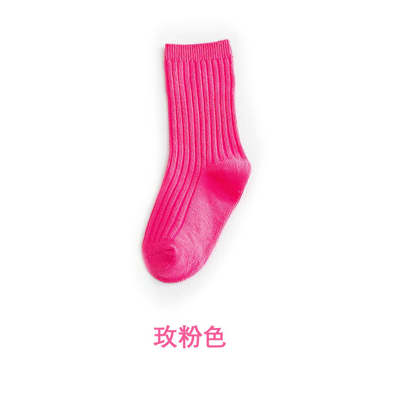 シングルとダブルのクロスボーダー春と秋のキャンディー子供用パイルソックスコーマ綿無地二本針子供用ソックス卸売|undefined
