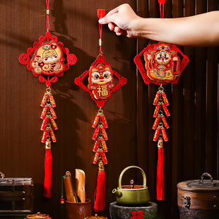 2025 year of the snake New year couplet firecracker pendant string home living room decoration New year Spring Festival festive decorations God of wealth