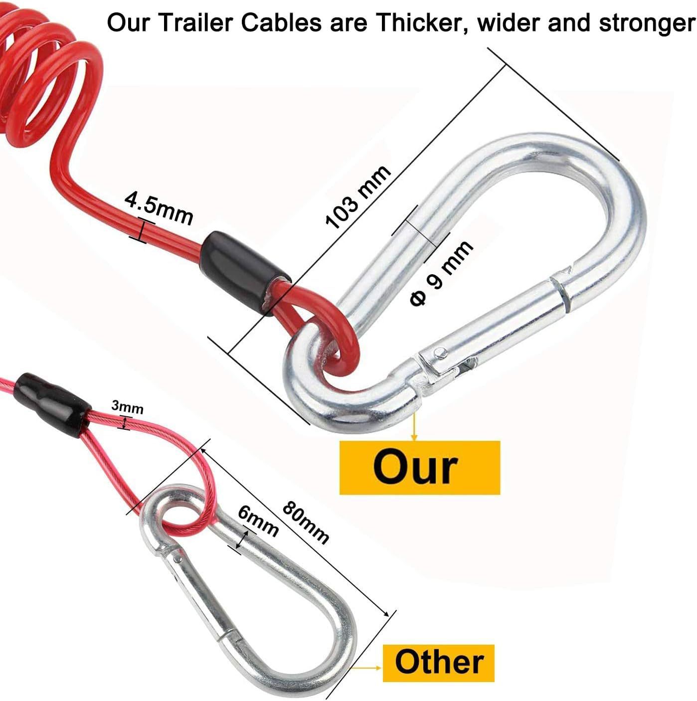 Amazon's Best-Selling Trailer/Boat Separation Switch 12V Dc Spring Steel Wire Rope 4Ft/6Ft Cable