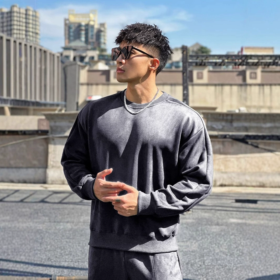 Новый осенне-зимний мужской повседневный спортивный уличный модный Свободный пуловер больших размеров, свитер, свободные волосы